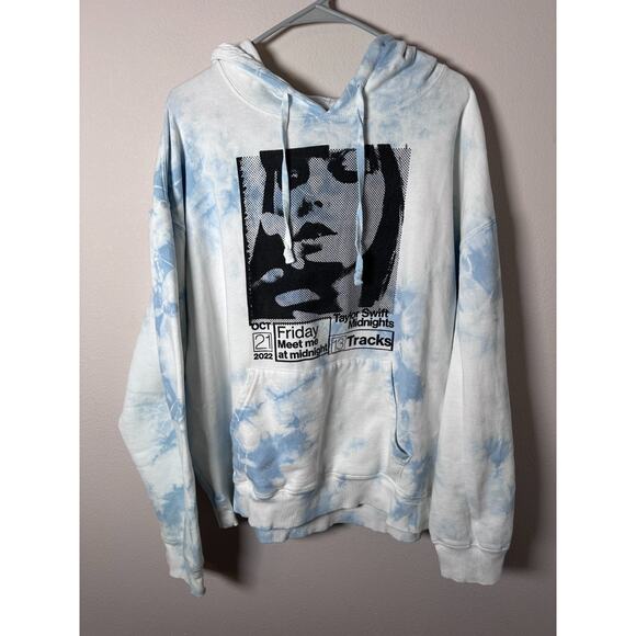 Taylor Swift Midnights Blue Tie Dye Hoodie Women’s size X-Large in Blue Tie-Dye - Picture 2 of 6